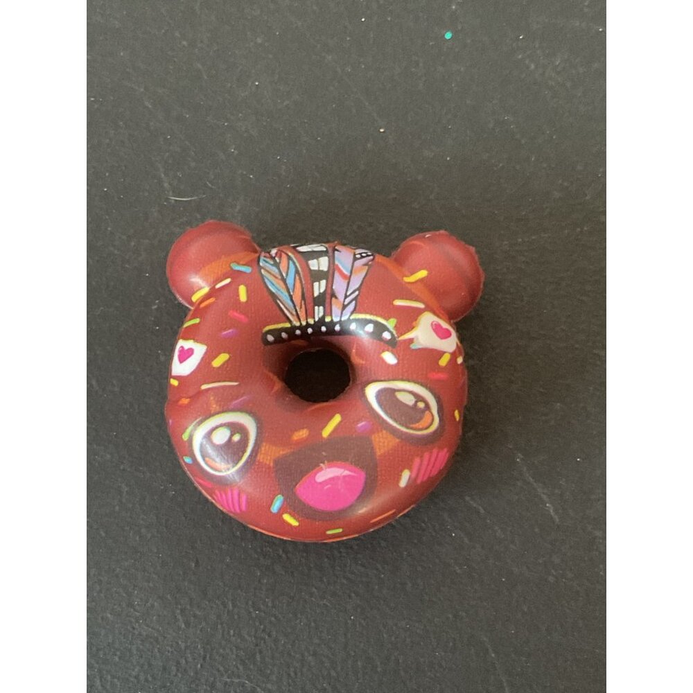 Mini Doll Donut Shaped Red Bear Decorative Squishy Toy Sprinkles